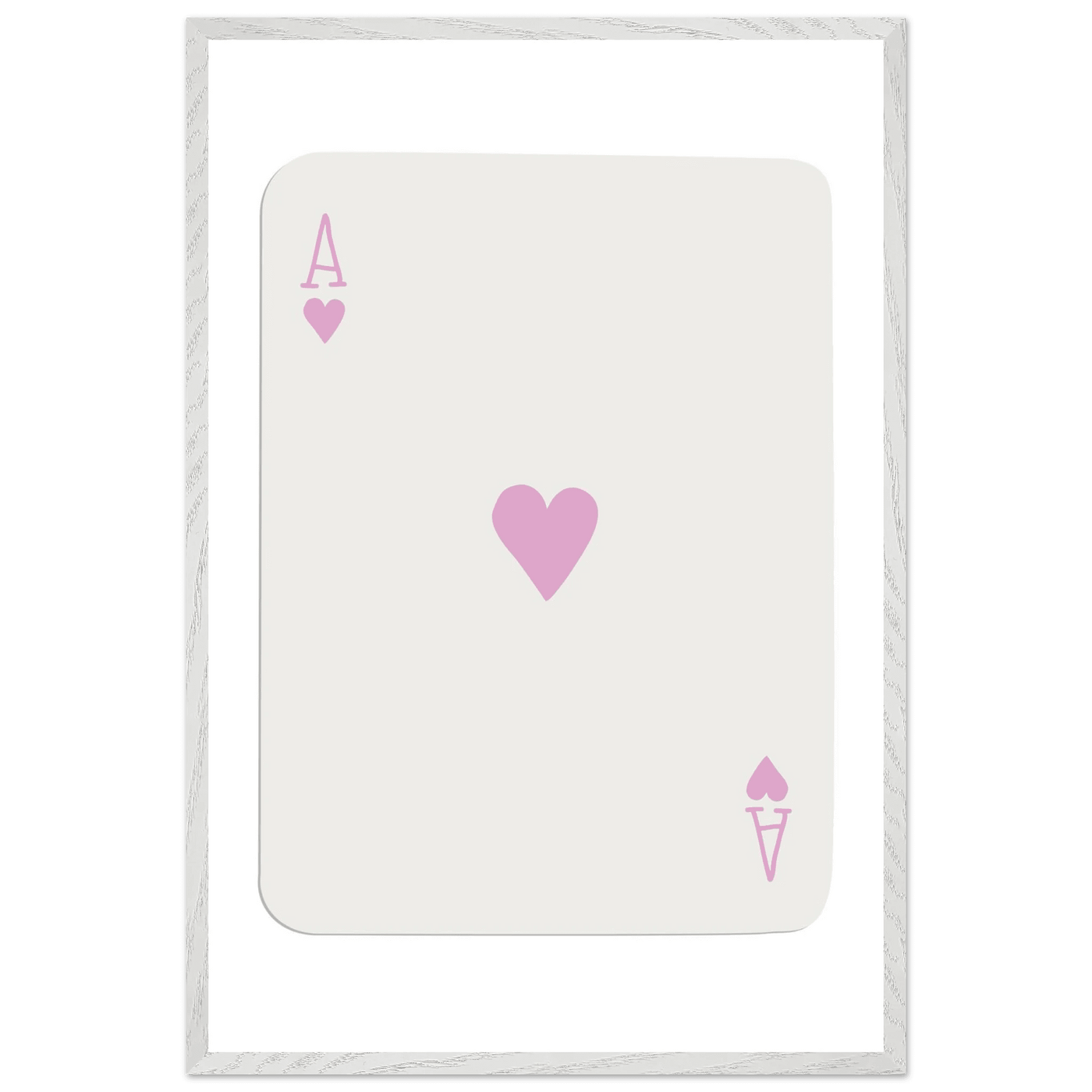 Minimalist Ace of Hearts Poker Card Print - Mounted Framed Poster Art, Eco-Friendly Wood Frame - Vibrantwalls