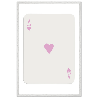 Minimalist Ace of Hearts Poker Card Print - Mounted Framed Poster Art, Eco-Friendly Wood Frame - Vibrantwalls