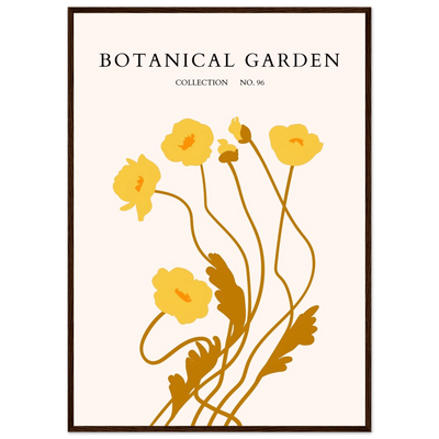 Botanical Garden Framed Art Print – Golden Poppies Abstract Wall Decor | Ready-to-Hang Nature Collection - Vibrantwalls