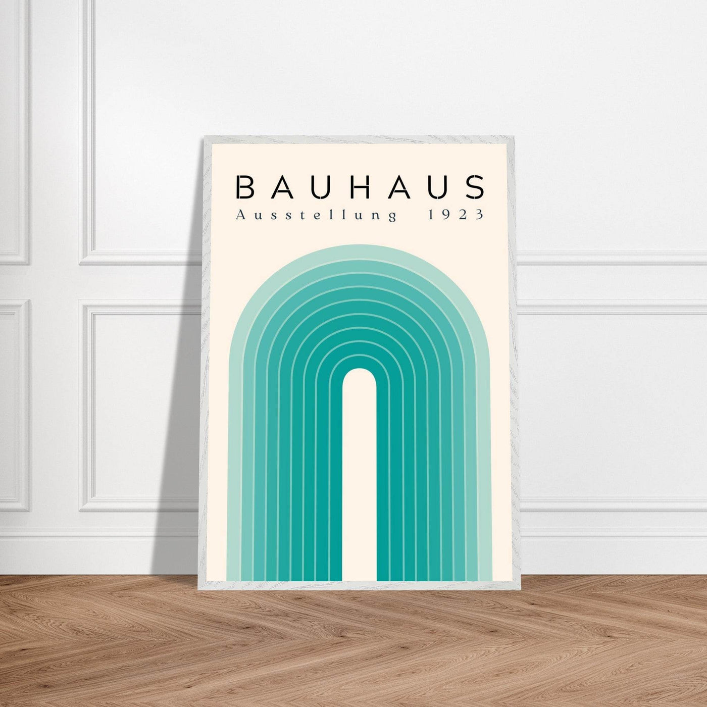 Bauhaus Ausstellung 1923 Teal & Cream - Vibrantwalls