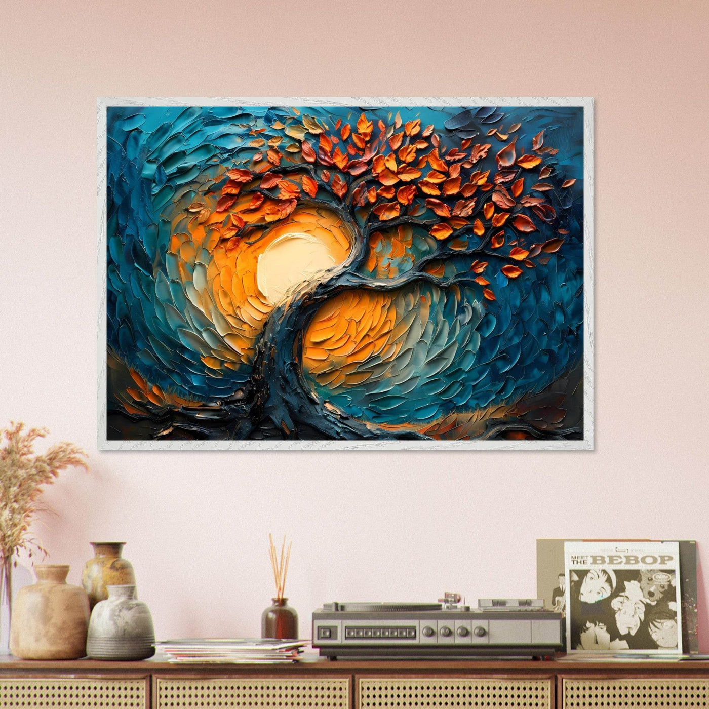 Palette Knife Tree of Life Framed - Vibrantwalls