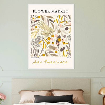 San Francisco Flower Market Collection Framed Poster – Botanical Golden Hues & Abstract Art Prints | Ready-to-Hang - Vibrantwalls