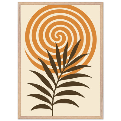 Abstract Palm Leaf & Swirl - Vibrantwalls