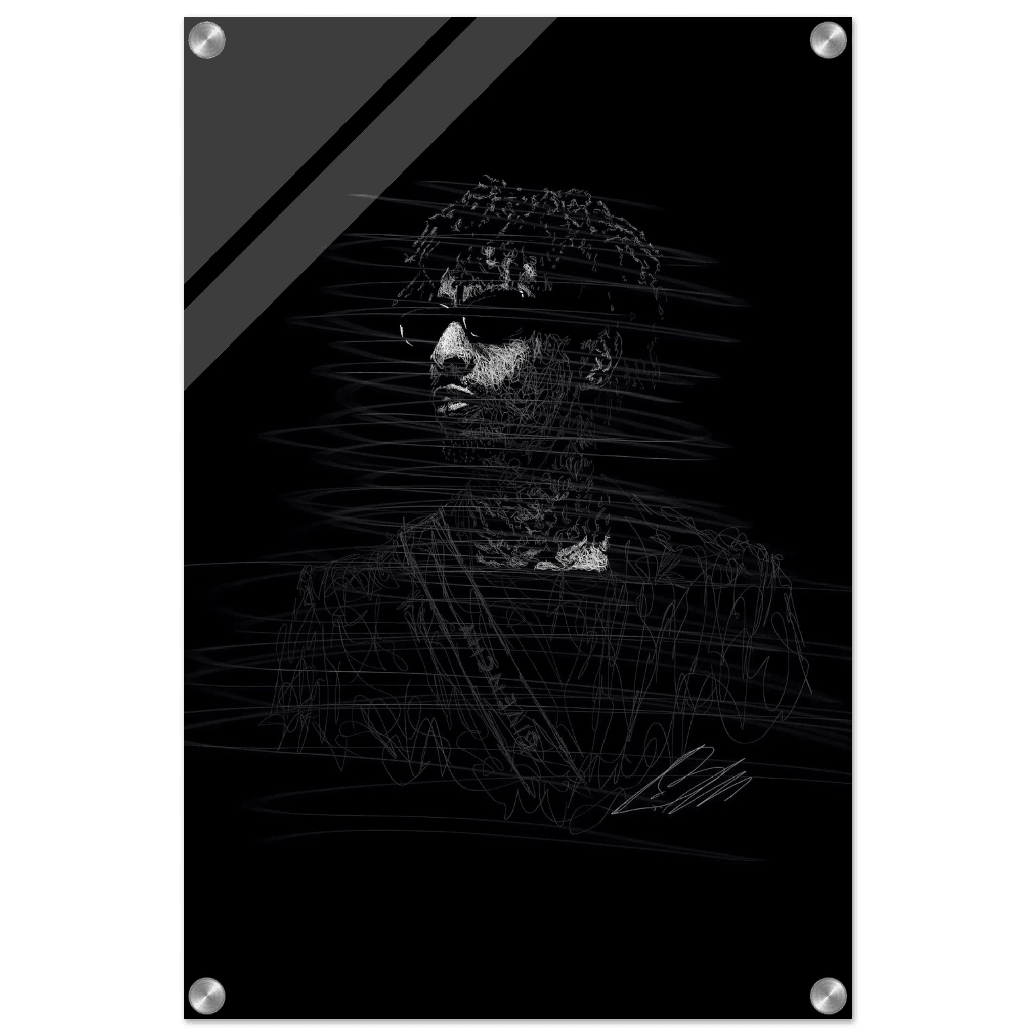 The Rapper Scribble Art Acrylic Print – Abstract, Dynamic, Modern Wall Decor in Various Sizes - Vibrantwalls