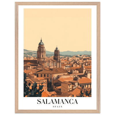 Salamanca Spain Framed Poster – Warm Hues Vintage Travel Wall Art with Wooden Frame - Vibrantwalls