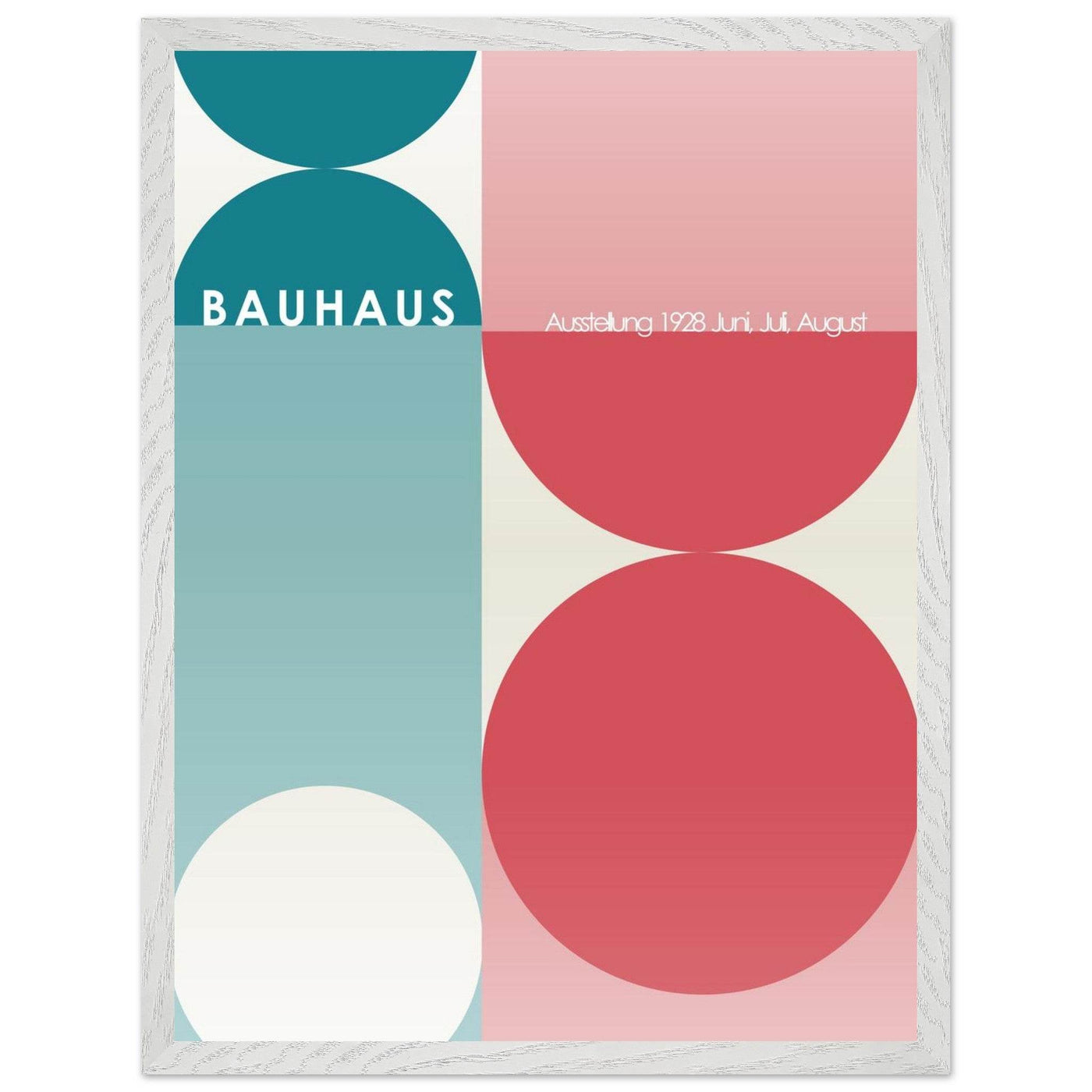 Bauhaus Retro Art Print in Teal and Coral for Unique Retro Decor - Vibrantwalls