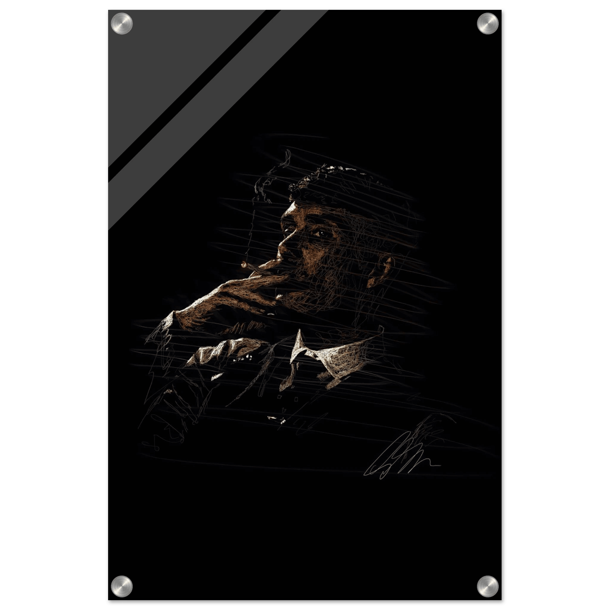 Thomas Shelby Acrylic Print - Distinctive Scribble Art for Enthusiasts - Vibrantwalls