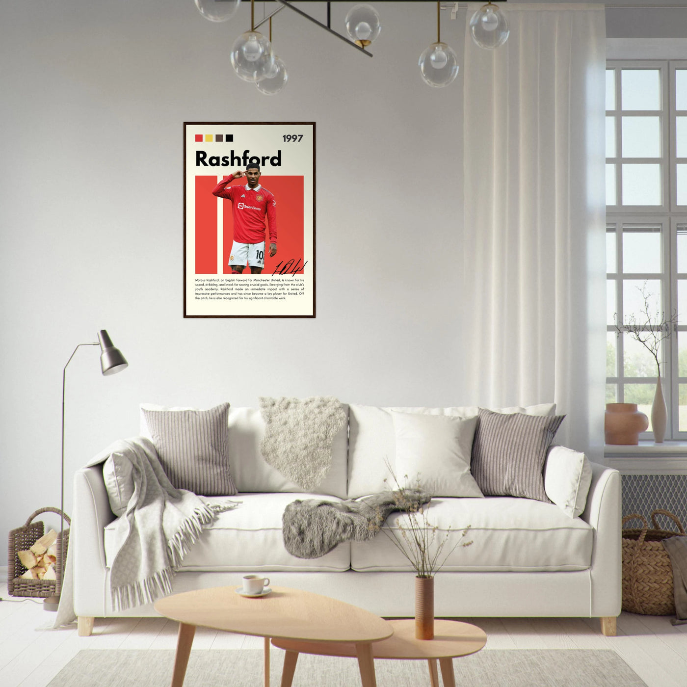 Marcus Rashford Manchester United Soccer Framed Poster – Iconic Red Devil Art Print Vibrantwalls