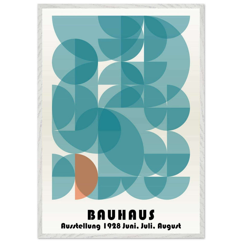 Bauhaus Geometric Art Teal Orange Movement Style Design Wall Art - Vibrantwalls