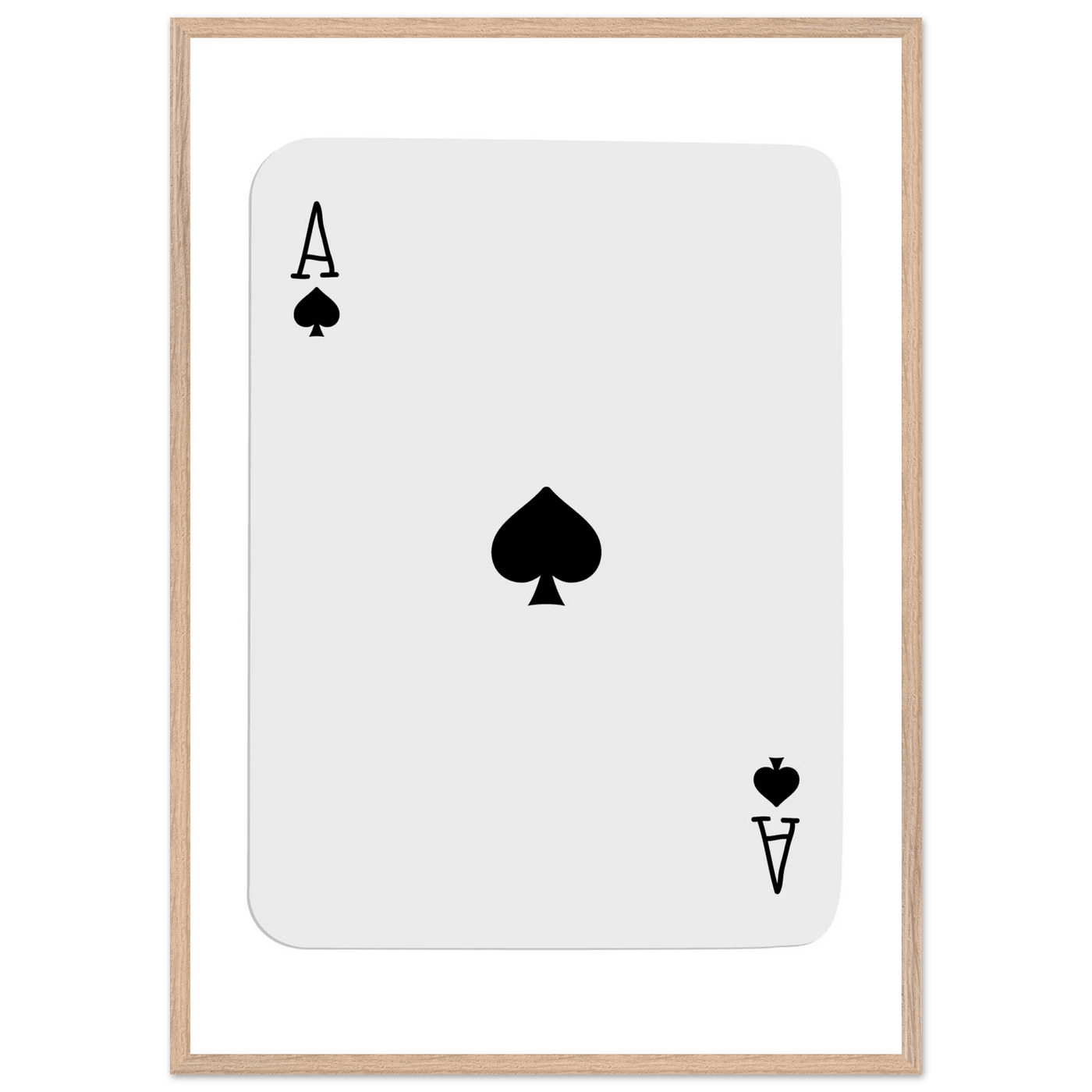 Ace of Spades Poker Card Print - Mounted Framed Poster Art, Eco-Friendly Wood Frame in Your Choice of Style - Vibrantwalls