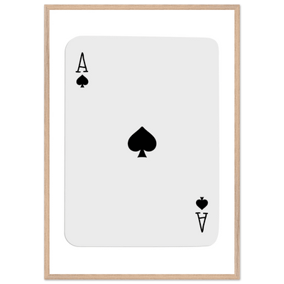 Ace of Spades Poker Card Print - Mounted Framed Poster Art, Eco-Friendly Wood Frame in Your Choice of Style - Vibrantwalls