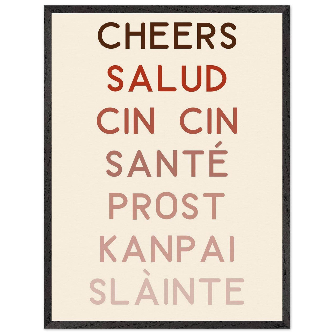 Cheers Poster | Multi-Language Toast - Vibrantwalls