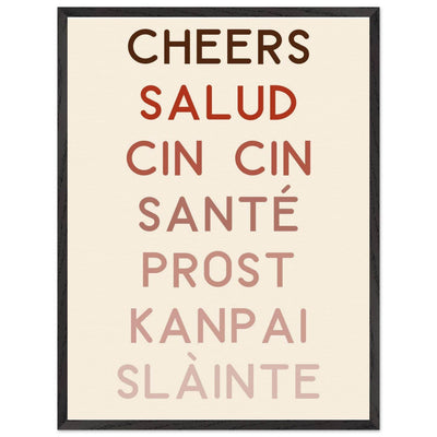 Cheers Poster | Multi-Language Toast - Vibrantwalls