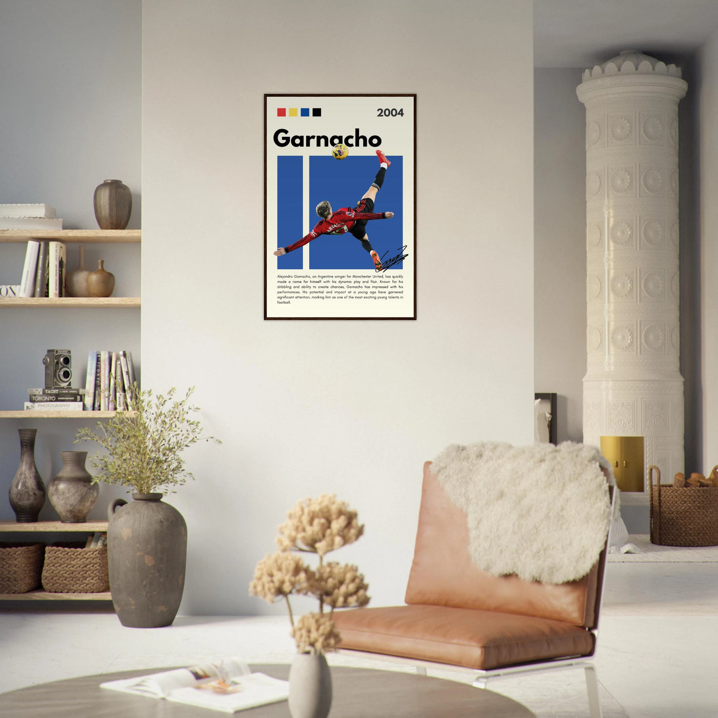 Alejandro Garnacho Manchester United Dynamic Football Poster Vibrantwalls