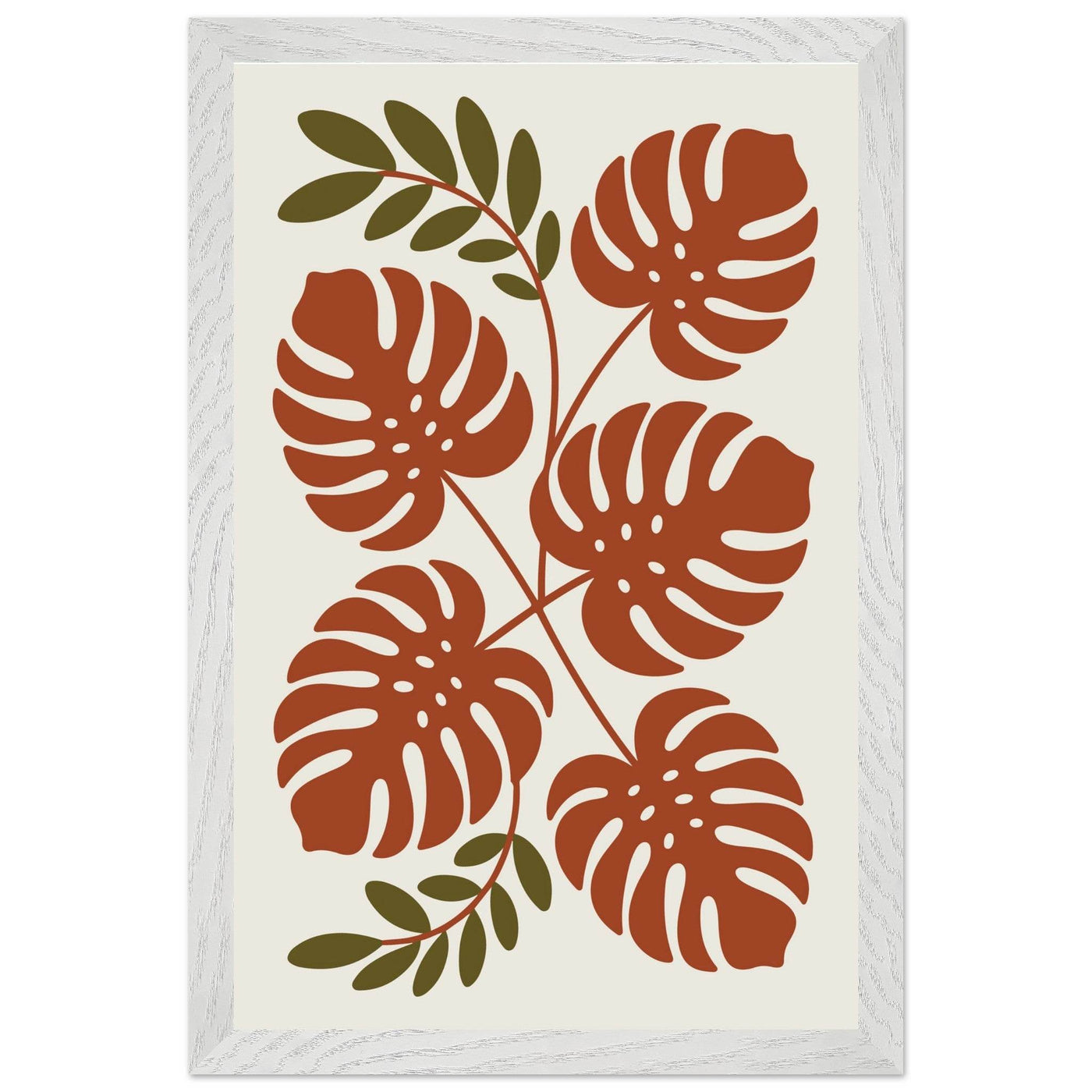Monstera Leaf Composition in Terracotta Tones - Vibrantwalls
