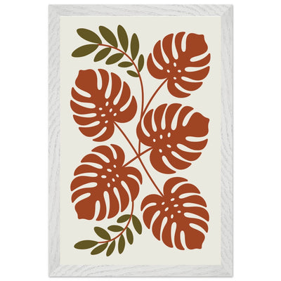 Monstera Leaf Composition in Terracotta Tones - Vibrantwalls