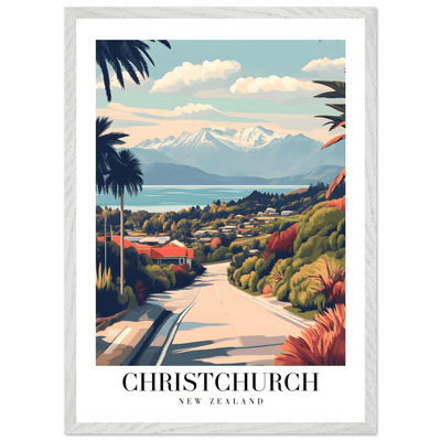 Christchurch New Zealand Framed Poster – Vintage Travel Wall Art with Wooden Frame - Vibrantwalls