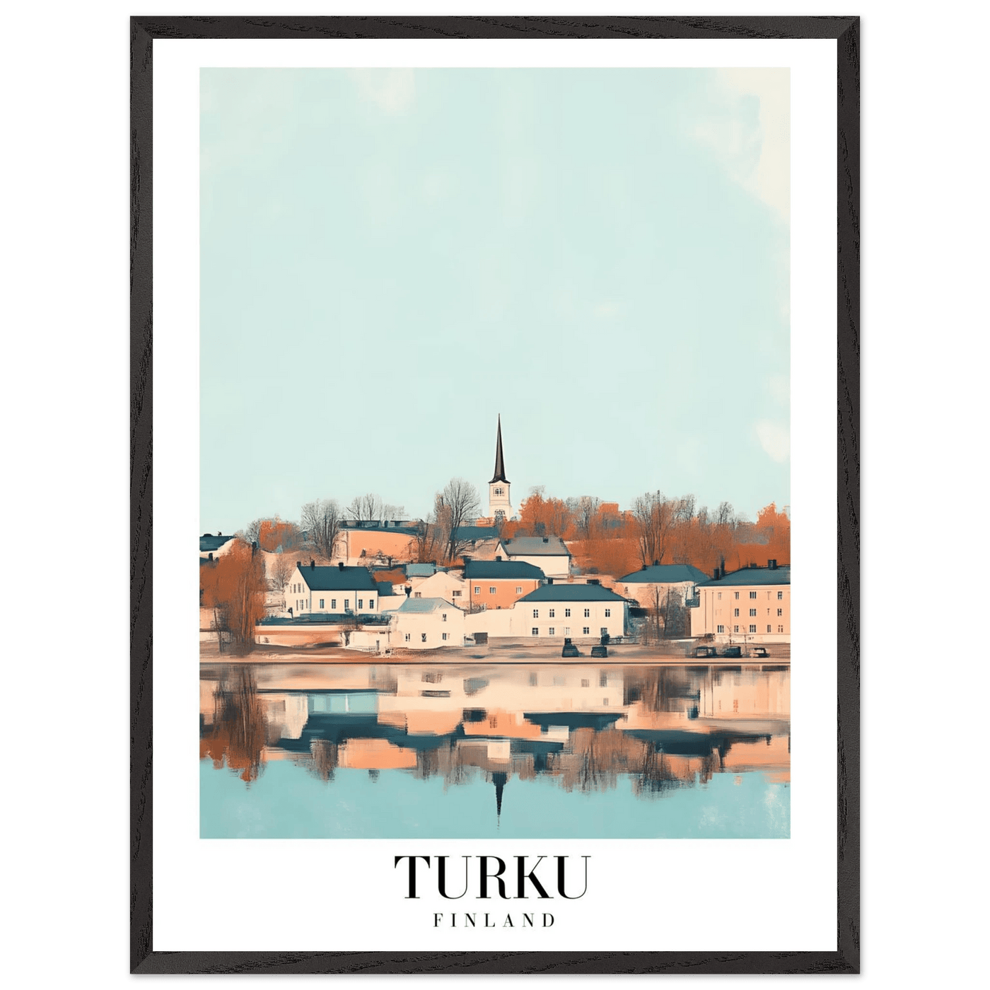 Turku Finland Framed Poster – Serene Nordic Travel Wall Art with Wooden Frame - Vibrantwalls