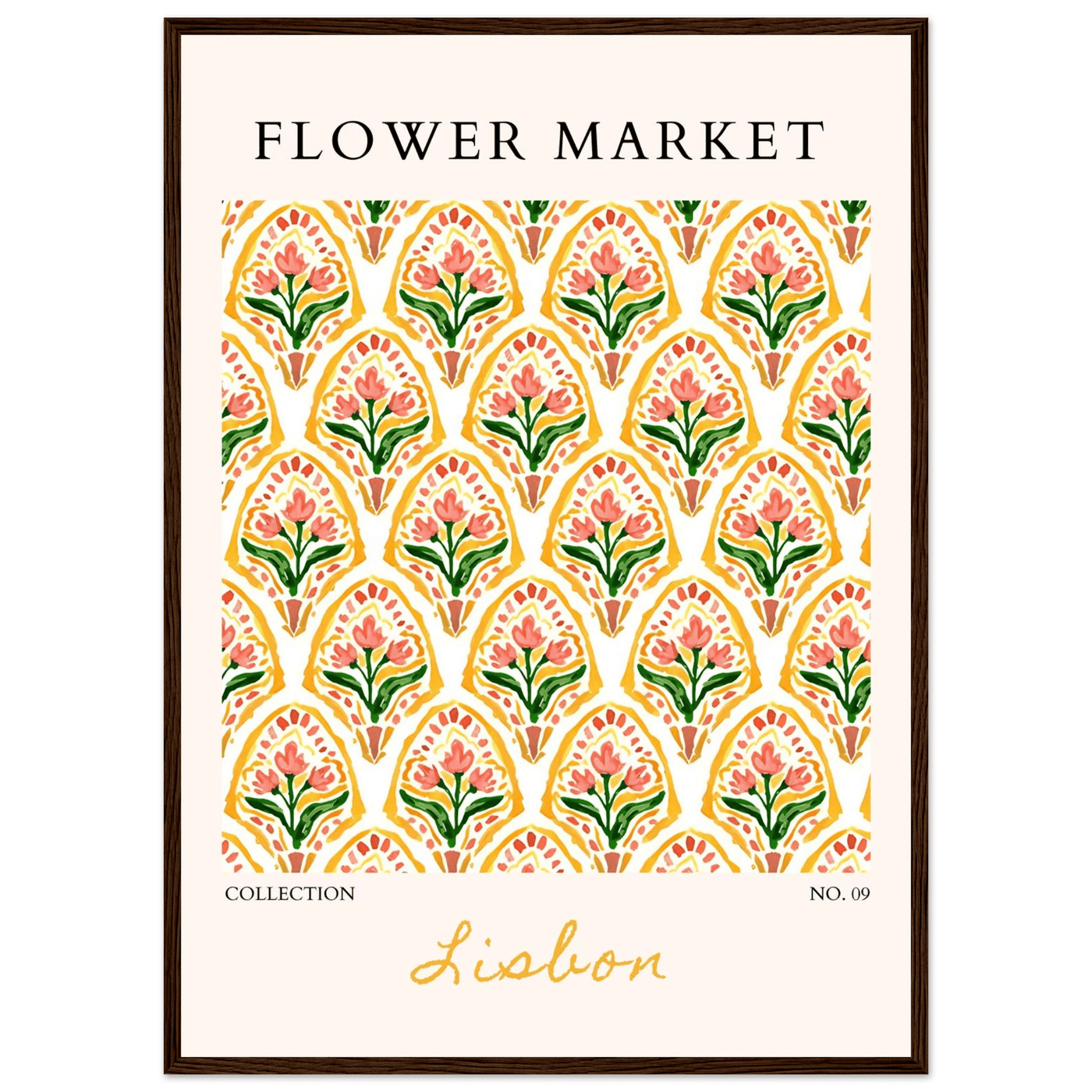 Lisbon Flower Market Framed Poster – Vibrant Floral Art Print | Ready-to-Hang Wall Decor - Vibrantwalls
