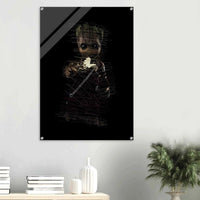 Baby Groot Acrylic Print - Whimsical Scribble Art for Home Decor - Vibrantwalls