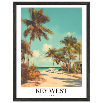 Key West USA Framed Poster – Vintage Travel Wall Art with Wooden Frame - Vibrantwalls