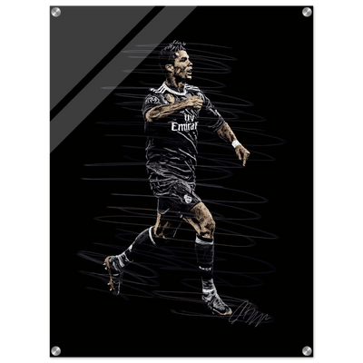 Cristiano Ronaldo Abstract Art Acrylic Print – Dynamic, Glossy, Modern Wall Decor in Various Sizes - Vibrantwalls