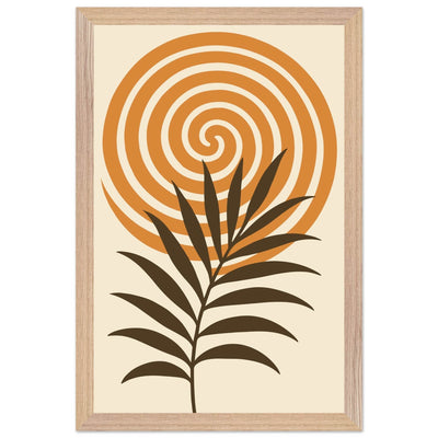 Abstract Palm Leaf & Swirl - Vibrantwalls