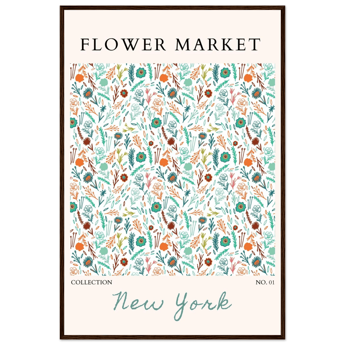 Flower Market New York Framed Poster – Whimsical Floral Art Print | Ready-to-Hang in Your Choice of Frame - Vibrantwalls