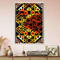 Abstract Geometric Poster Yellow Red Cubism Style Picasso Wall Art - Vibrantwalls