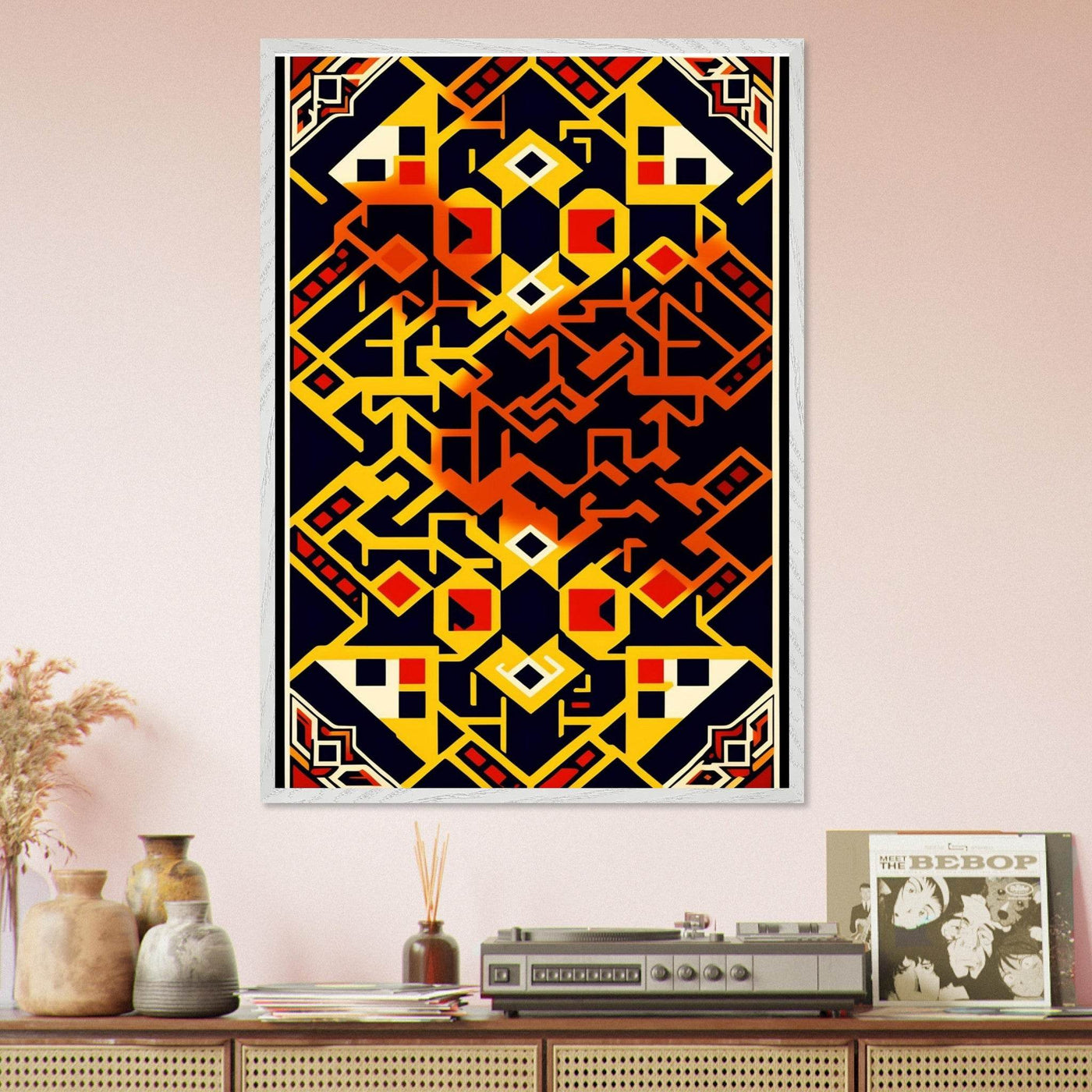 Abstract Geometric Poster for Modern Home Decor Framed Art - Vibrantwalls