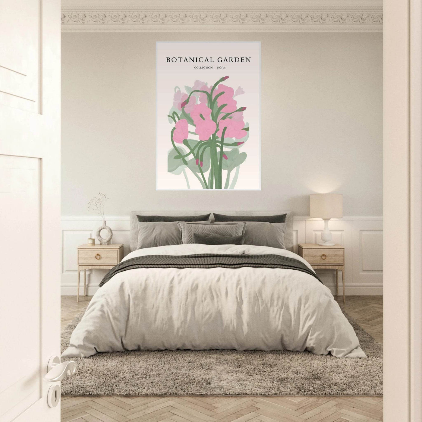 Botanical Garden Collection No. 78 Framed Poster – Blush Pink & Sage Green Floral Art Print | Ready-to-Hang - Vibrantwalls