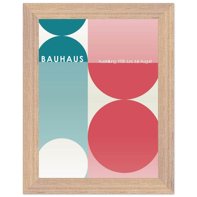 Bauhaus Retro Art Print in Teal and Coral for Unique Retro Decor - Vibrantwalls