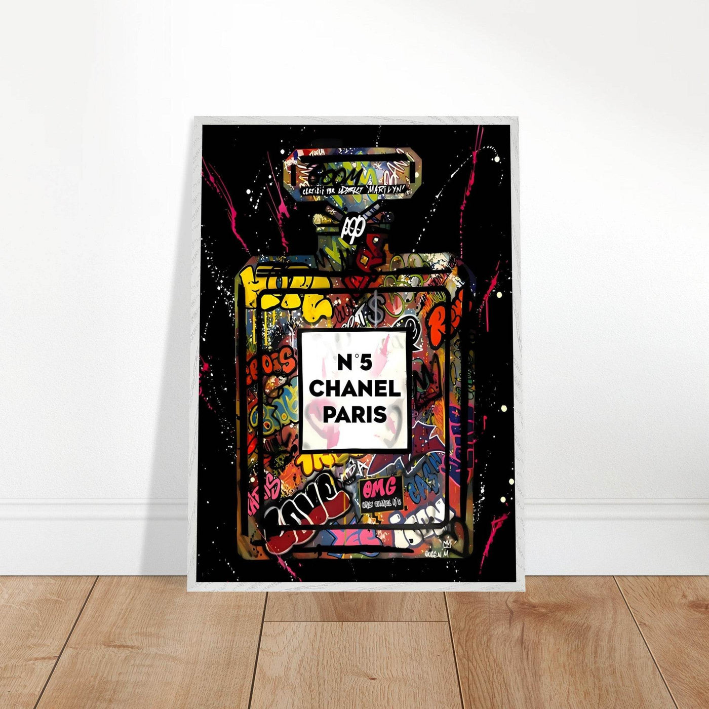 Coco Mademoiselle Chanel Perfume Pop Art Graffiti Print - Iconic Scent, Street Style Art Piece in Your Choice of Frame - Vibrantwalls