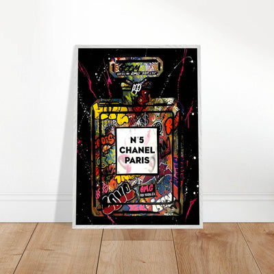 Coco Mademoiselle Chanel Perfume Pop Art Graffiti Print - Iconic Scent, Street Style Art Piece in Your Choice of Frame - Vibrantwalls