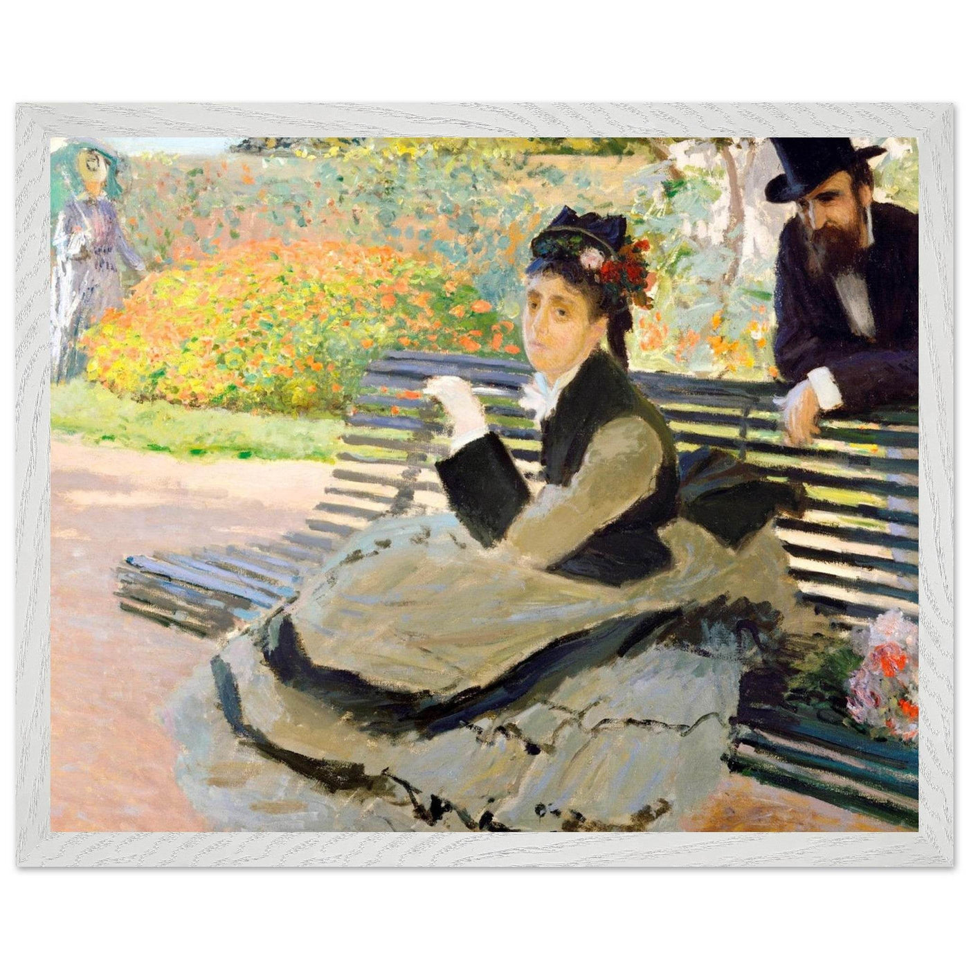 Camille Monet Garden Bench Art – Exquisite Artwork for Garden Lovers - Vibrantwalls