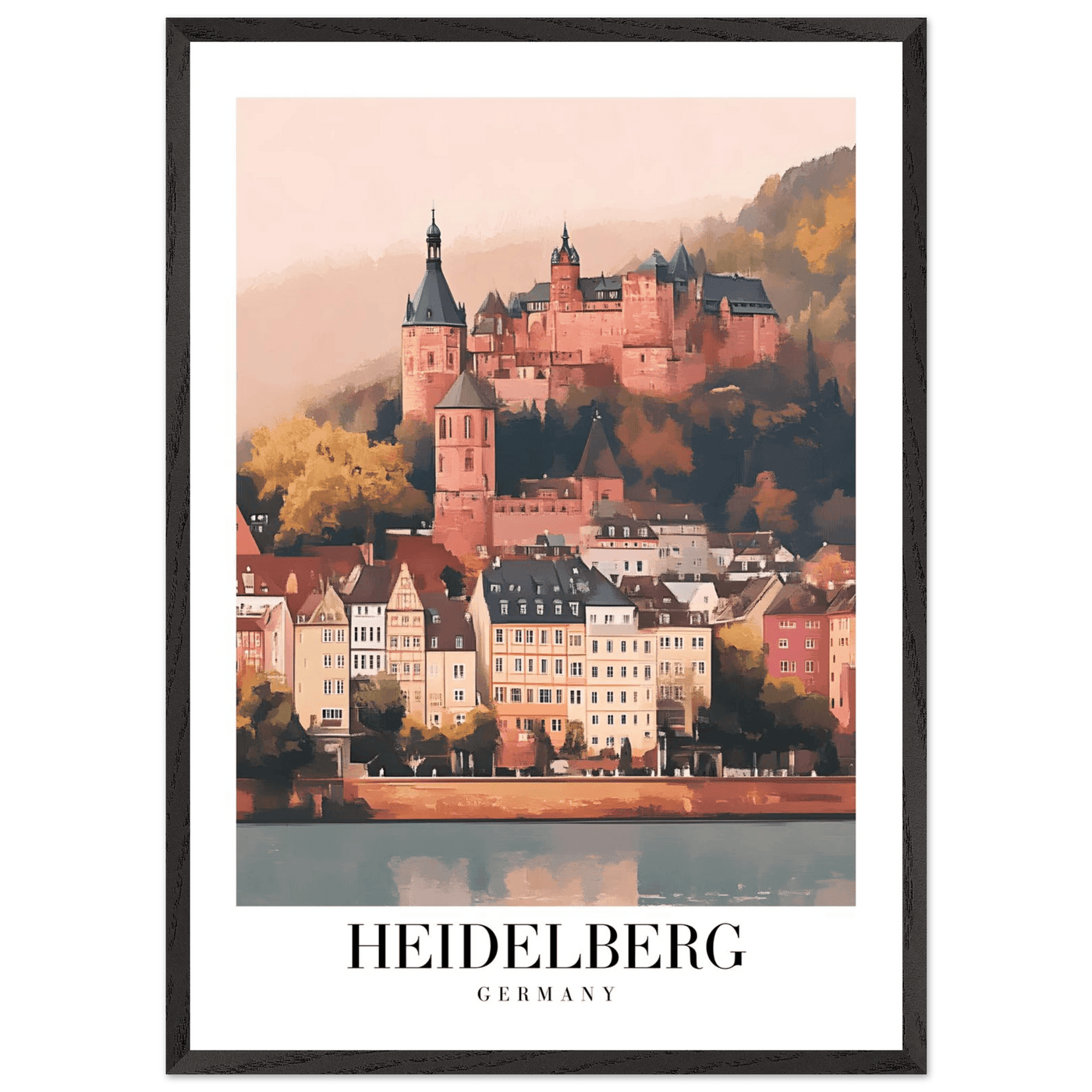 Heidelberg Germany Framed Poster – Vintage Travel Wall Art in Warm Autumn Hues - Vibrantwalls