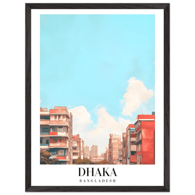 Dhaka Bangladesh Framed Poster – Pastel Cityscape Wall Art with Customizable Wooden Frame - Vibrantwalls