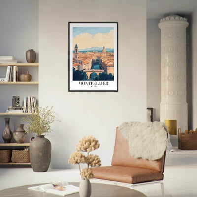 Montpellier France Framed Poster – Vintage Travel Wall Art with Wooden Frame - Vibrantwalls