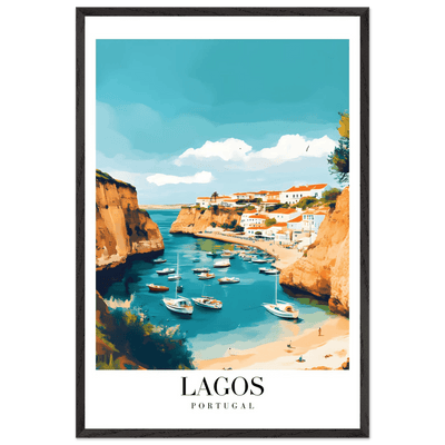 Lagos Portugal Framed Poster – Coastal Charm Travel Art with Wooden Frame - Vibrantwalls
