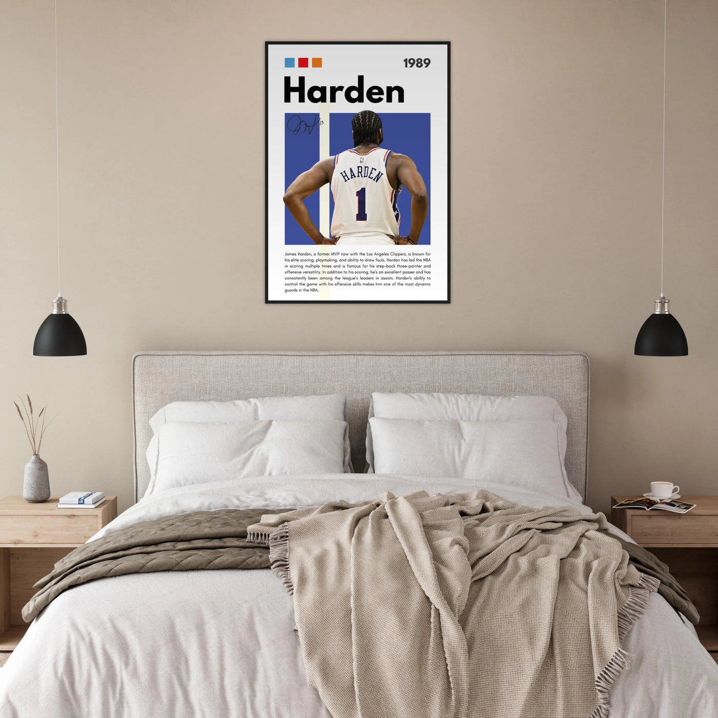 James Harden The Beard Clippers Framed Poster Vibrantwalls