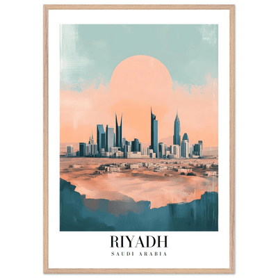 Riyadh Saudi Arabia Framed Poster – Modern Desert City Wall Art in Earthy Tones - Vibrantwalls