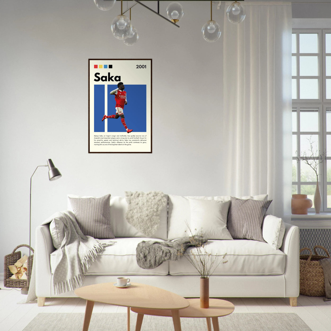 Bukayo Saka Arsenal Framed Poster – Modern Football Art Print for Gooners Vibrantwalls