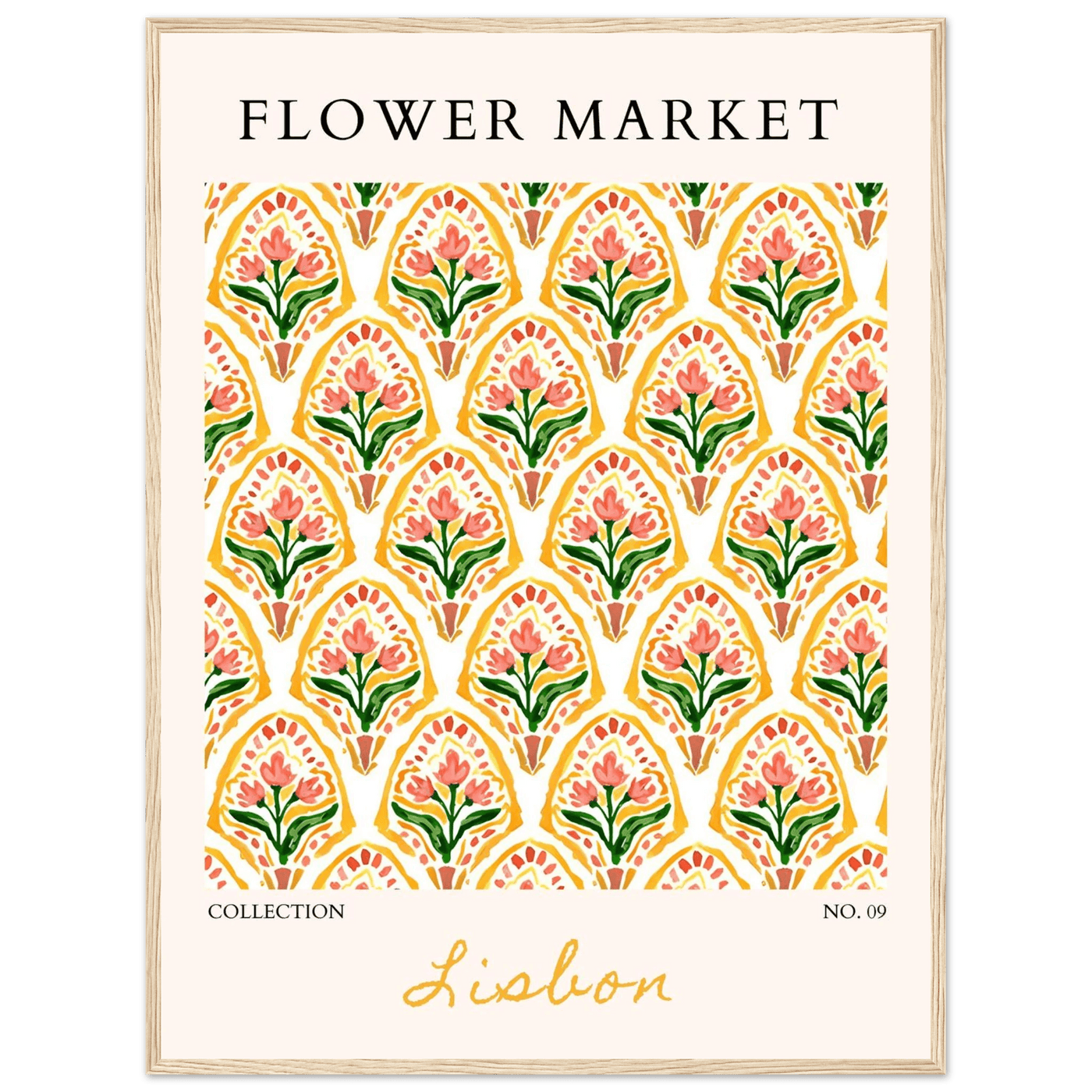 Lisbon Flower Market Framed Poster – Vibrant Floral Art Print | Ready-to-Hang Wall Decor - Vibrantwalls