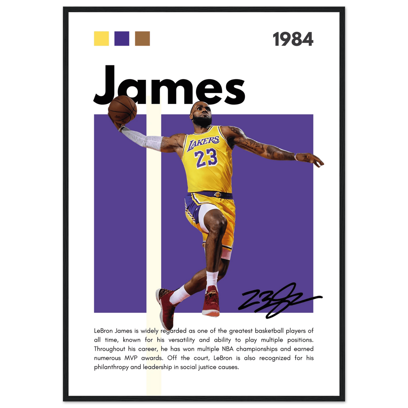 LeBron James Lakers Championship Vintage Art Print - Vibrantwalls