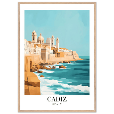 Cadiz Spain Framed Poster – Coastal Charm & Vintage Travel Wall Art with Wooden Frame - Vibrantwalls