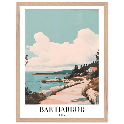 Bar Harbor Maine Framed Poster – Coastal Charm Wall Art with Wooden Frame - Vibrantwalls