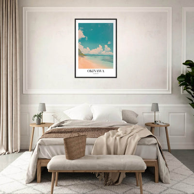 Okinawa Japan Framed Poster – Vintage Beach Travel Wall Art with Wooden Frame - Vibrantwalls
