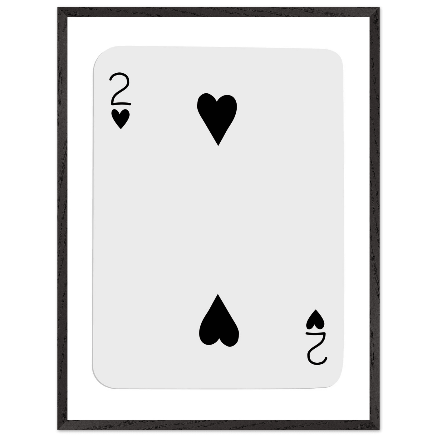 Two of Hearts Poker Card Print - Framed Wall Art, Eco-Friendly Wood Frame in Multiple Sizes & Finishes - Vibrantwalls