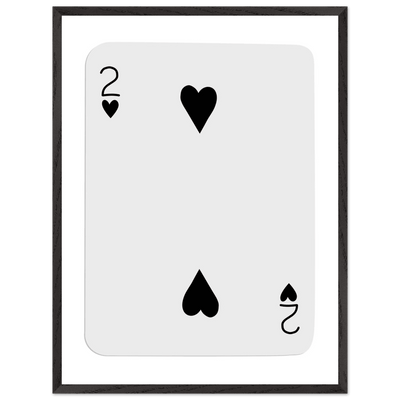Two of Hearts Poker Card Print - Framed Wall Art, Eco-Friendly Wood Frame in Multiple Sizes & Finishes - Vibrantwalls