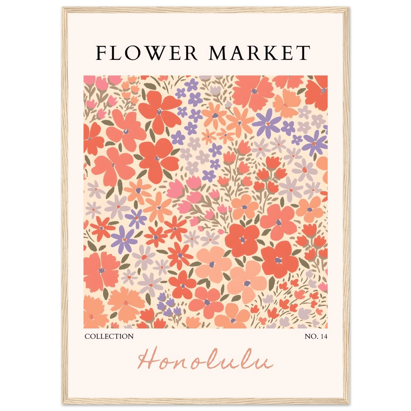 Flower Market Honolulu Framed Poster – Vibrant Floral Art Print | Ready-to-Hang Wall Decor - Vibrantwalls